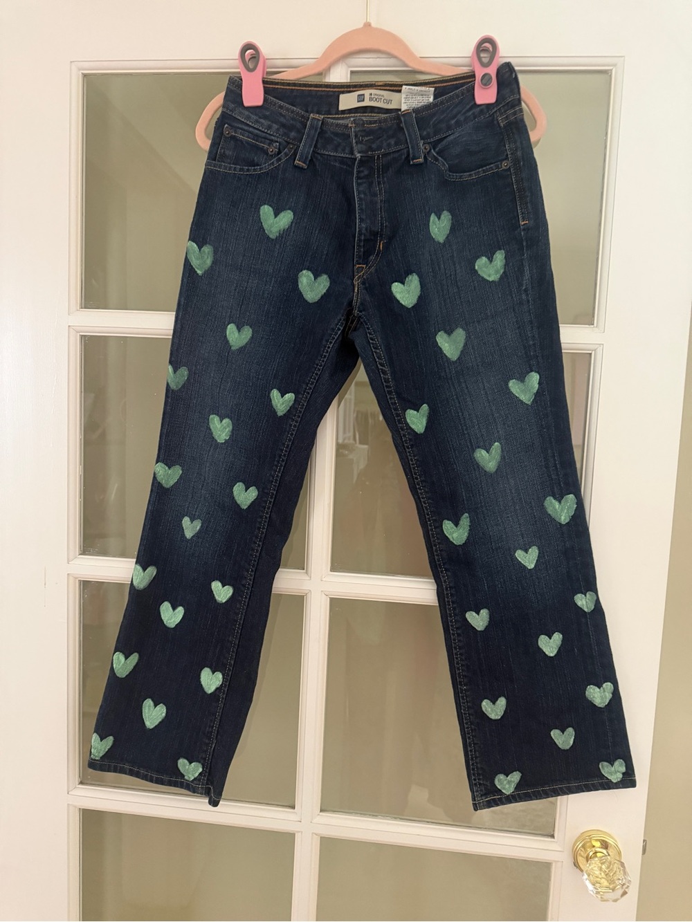 Gap Hand-Painted Heart Detail Dark Blue Women's Jeans